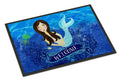 Welcome Mermaid Doormat Indoor Outdoor 18H X 27W Front Door Mat Rugs for Entryway, Non Slip Washable