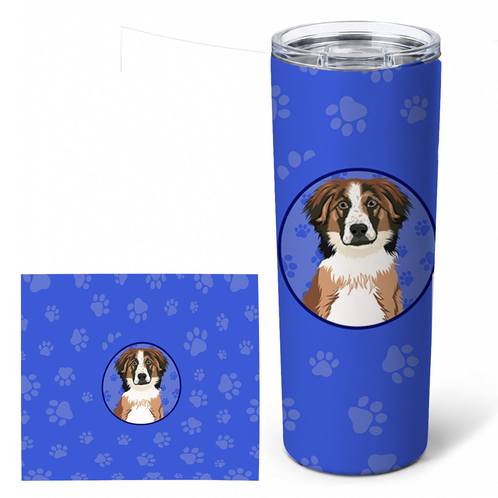 Australian Shepherd Red Tricolor #1  Stainless Steel Skinny Tumbler 20 oz Vacuum Double Walled Reusable Insulated Travel Cup