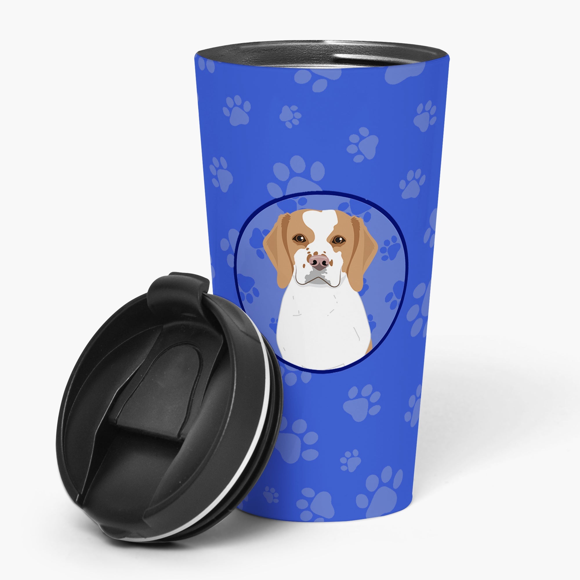 Beagle Red and White Red Ticked #1  Stainless Steel 16 oz  Tumbler Blue Insulated Tumbler with Lid, Cute Travel Cup for Coffee, Cocktails, Gift Men, Dad, Women, Mother