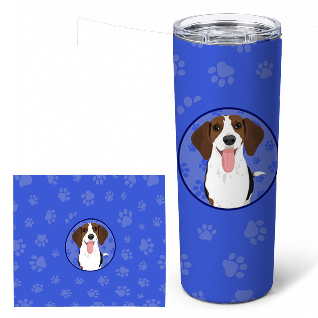 Beagle Tricolor Red Ticked #3  Stainless Steel Skinny Tumbler 20 oz Vacuum Double Walled Reusable Insulated Travel Cup