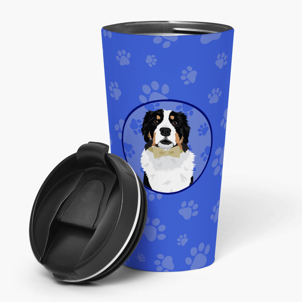 Bernese Mountain Dog #2  Stainless Steel 16 oz  Tumbler Blue Insulated Tumbler with Lid, Cute Travel Cup for Coffee, Cocktails, Gift Men, Dad, Women, Mother