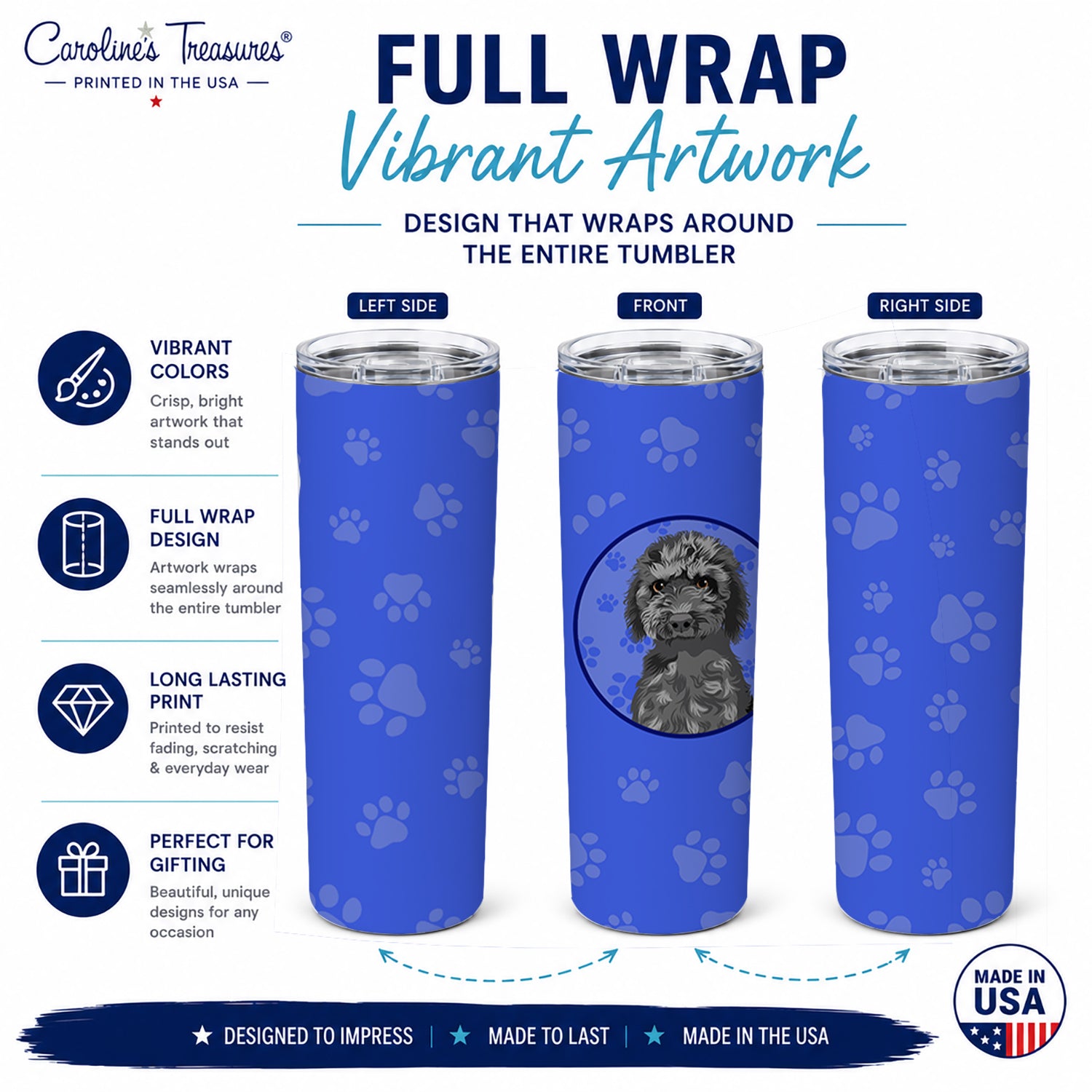 Doodle Black #2  Stainless Steel Skinny Tumbler 20 oz Vacuum Double Walled Reusable Insulated Travel Cup