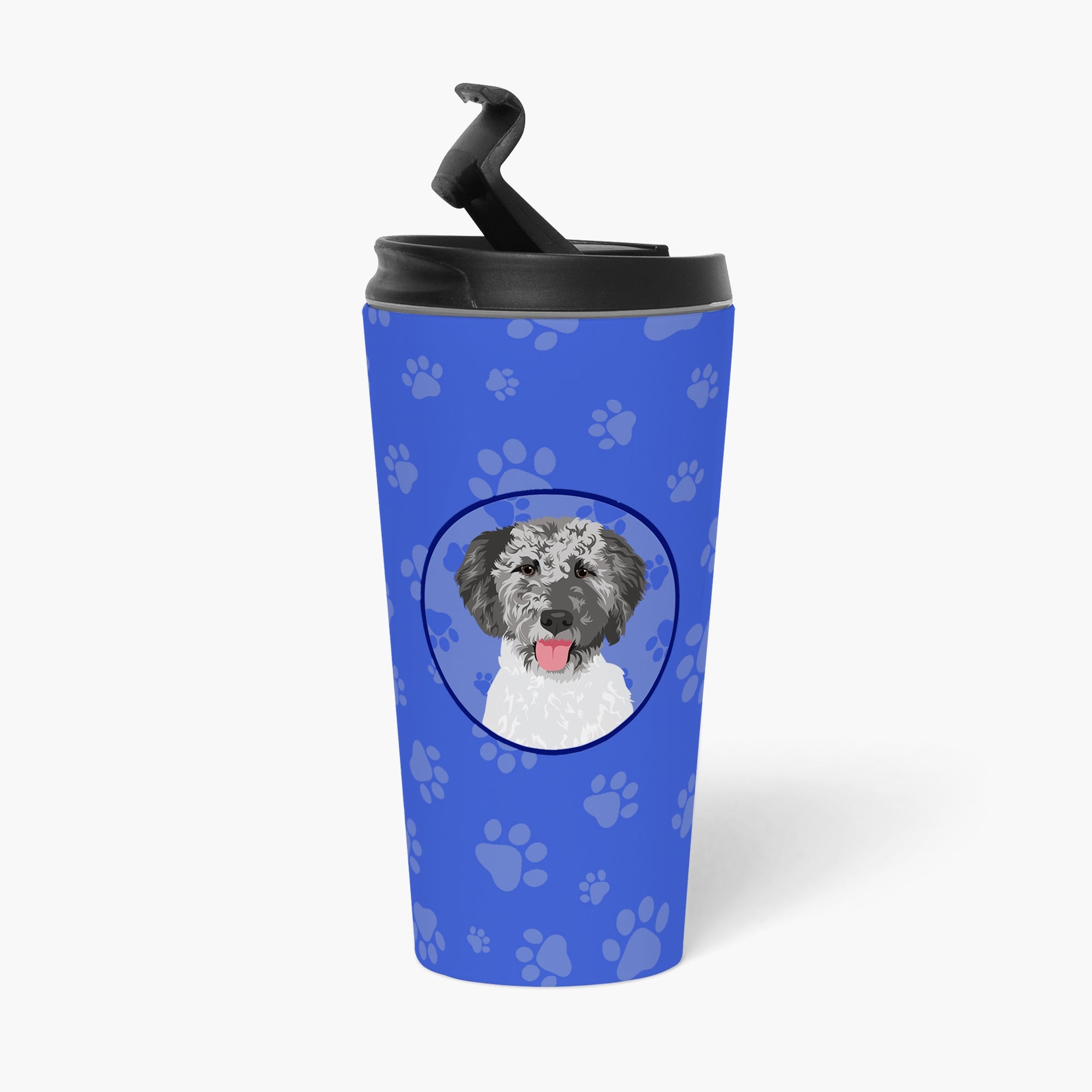 Doodle Silver #3  Stainless Steel 16 oz  Tumbler Blue Insulated Tumbler with Lid, Cute Travel Cup for Coffee, Cocktails, Gift Men, Dad, Women, Mother