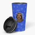 Doodle Tricolor #3  Stainless Steel 16 oz  Tumbler Blue Insulated Tumbler with Lid, Cute Travel Cup for Coffee, Cocktails, Gift Men, Dad, Women, Mother