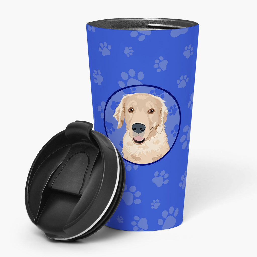 Golden Retriever Fawn #2  Stainless Steel 16 oz  Tumbler Blue Insulated Tumbler with Lid, Cute Travel Cup for Coffee, Cocktails, Gift Men, Dad, Women, Mother