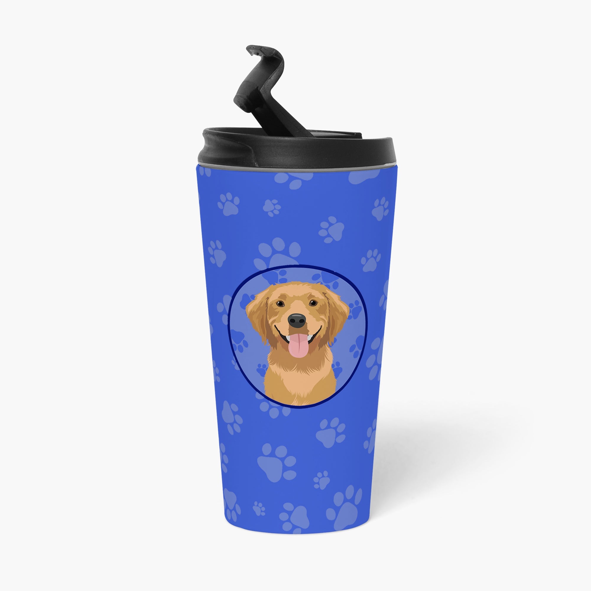Golden Retriever Red #2  Stainless Steel 16 oz  Tumbler Blue Insulated Tumbler with Lid, Cute Travel Cup for Coffee, Cocktails, Gift Men, Dad, Women, Mother