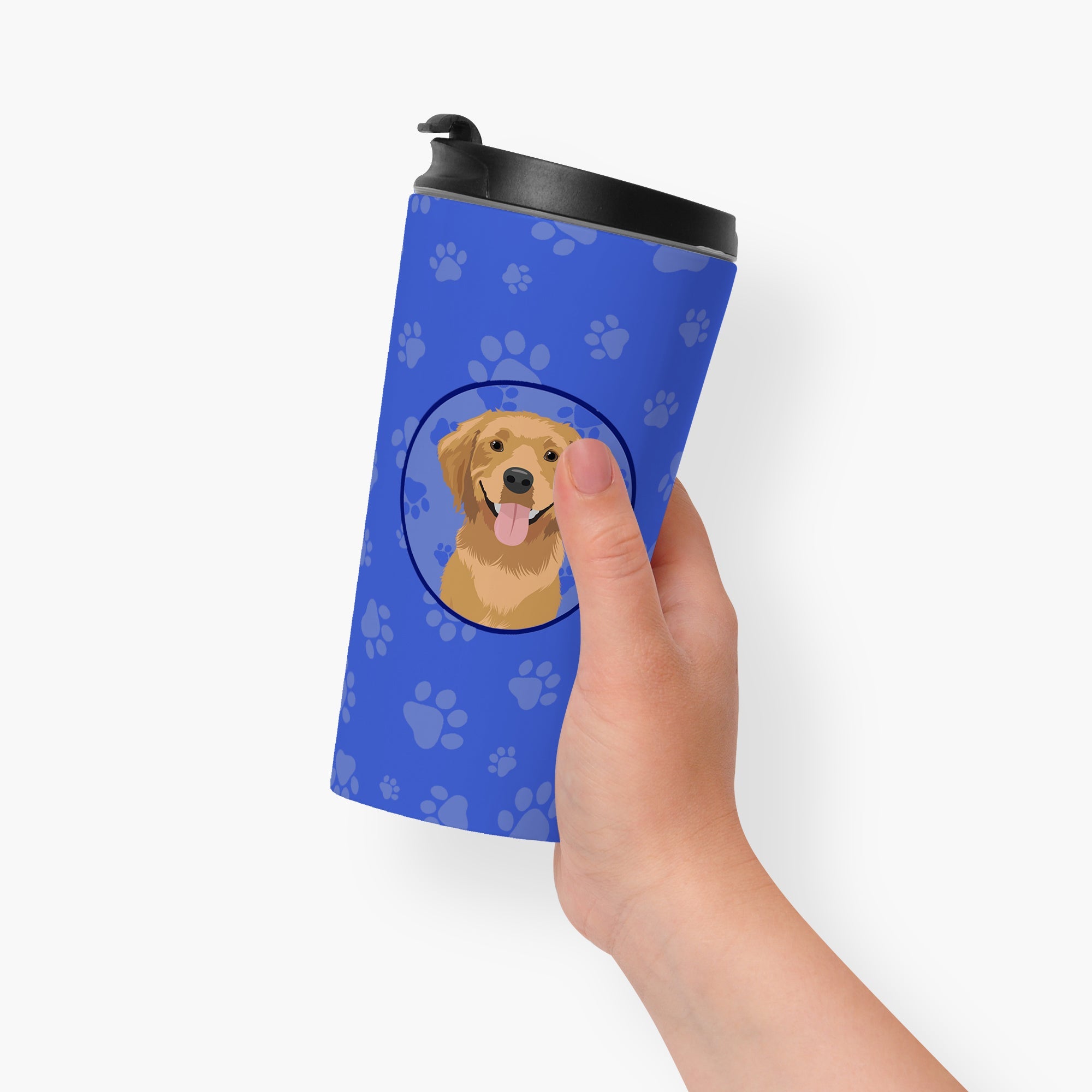 Golden Retriever Red #2  Stainless Steel 16 oz  Tumbler Blue Insulated Tumbler with Lid, Cute Travel Cup for Coffee, Cocktails, Gift Men, Dad, Women, Mother