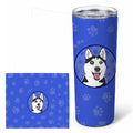 Siberian Husky Black and White #2  Stainless Steel Skinny Tumbler 20 oz Vacuum Double Walled Reusable Insulated Travel Cup