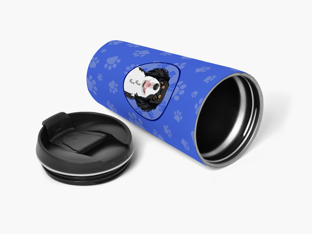 Cavalier King Charles Spaniel Tricolor #2  Stainless Steel 16 oz  Tumbler Blue Insulated Tumbler with Lid, Cute Travel Cup for Coffee, Cocktails, Gift Men, Dad, Women, Mother