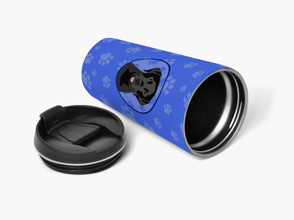 Labrador Retriever Black #3  Stainless Steel 16 oz  Tumbler Blue Insulated Tumbler with Lid, Cute Travel Cup for Coffee, Cocktails, Gift Men, Dad, Women, Mother