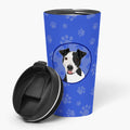 Pit Bull Black #2  Stainless Steel 16 oz  Tumbler Blue Insulated Tumbler with Lid, Cute Travel Cup for Coffee, Cocktails, Gift Men, Dad, Women, Mother