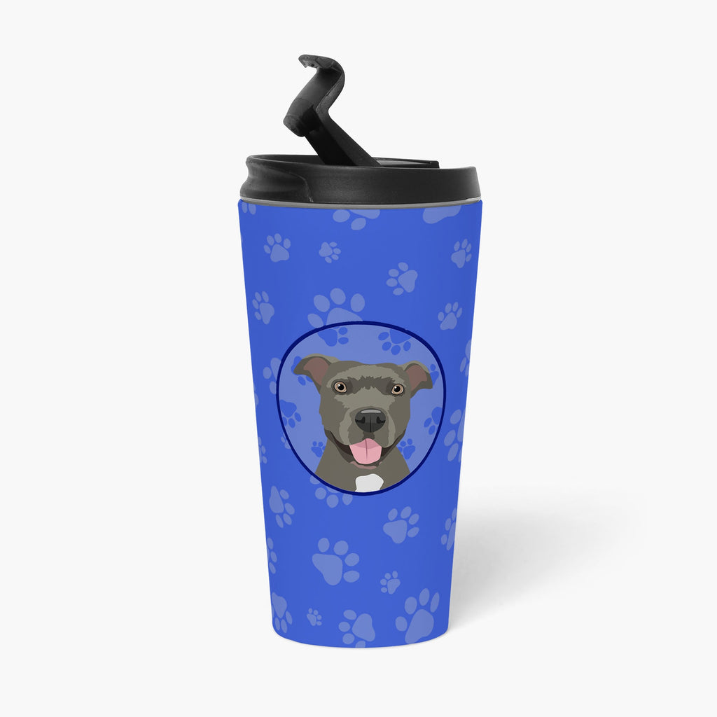 Pit Bull Blue #3  Stainless Steel 16 oz  Tumbler Blue Insulated Tumbler with Lid, Cute Travel Cup for Coffee, Cocktails, Gift Men, Dad, Women, Mother