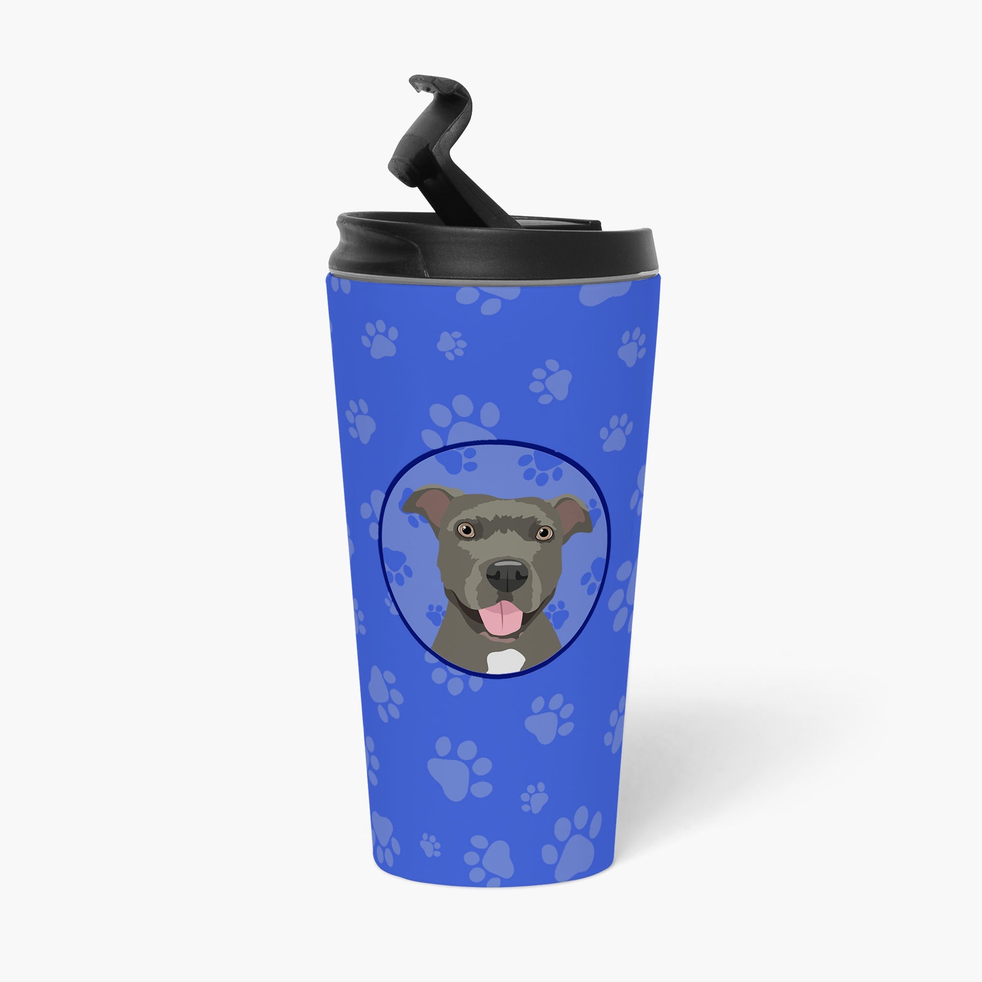 Pit Bull Blue #3  Stainless Steel 16 oz  Tumbler Blue Insulated Tumbler with Lid, Cute Travel Cup for Coffee, Cocktails, Gift Men, Dad, Women, Mother