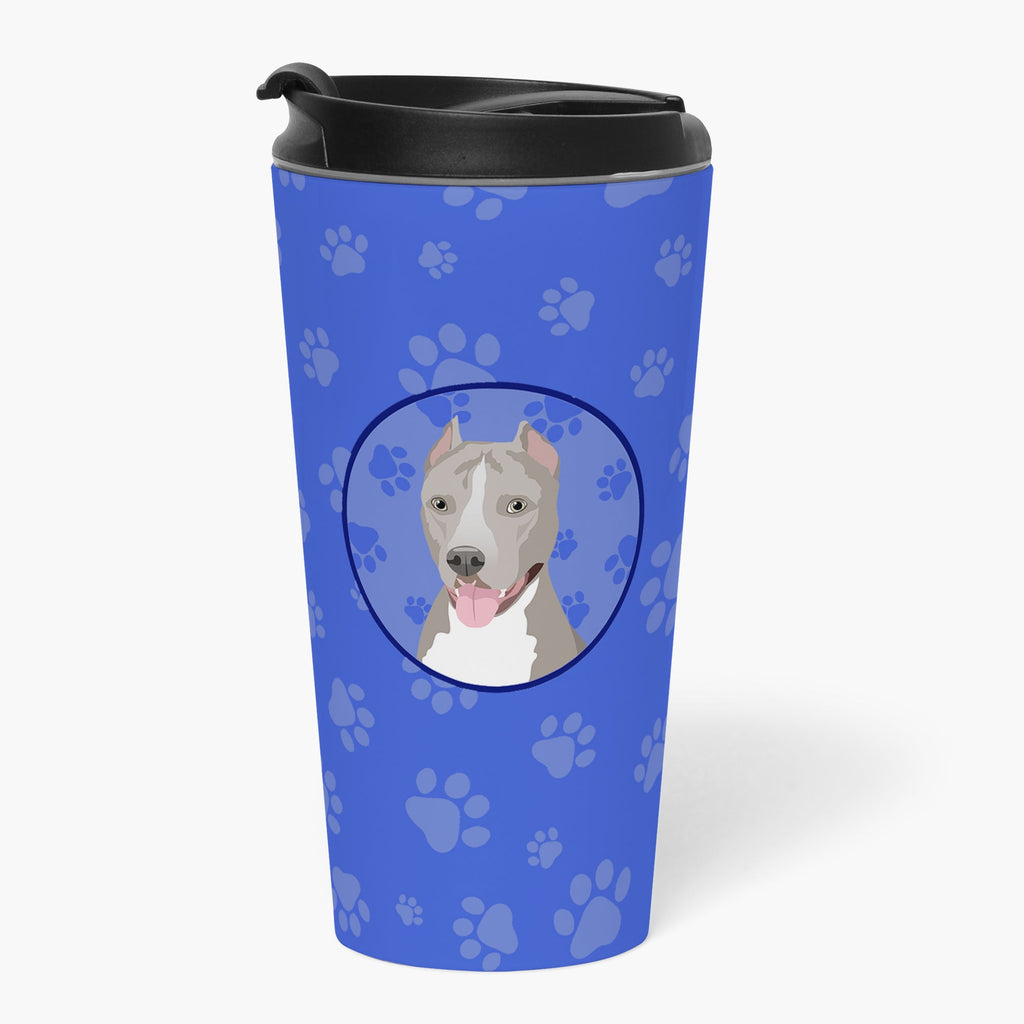Pit Bull Blue #5  Stainless Steel 16 oz  Tumbler Blue Insulated Tumbler with Lid, Cute Travel Cup for Coffee, Cocktails, Gift Men, Dad, Women, Mother