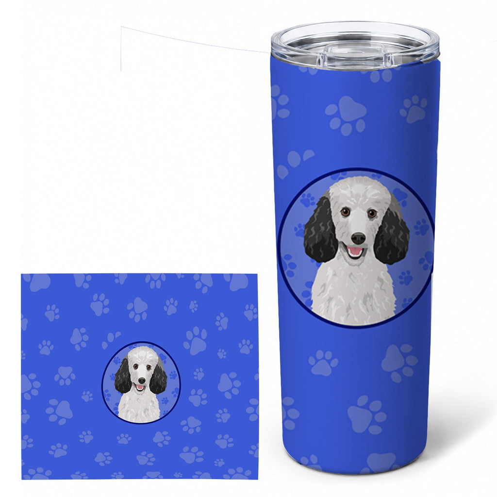 Poodle Standard Silver  Stainless Steel Skinny Tumbler 20 oz Vacuum Double Walled Reusable Insulated Travel Cup