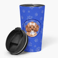 Poodle Toy Red  Stainless Steel 16 oz  Tumbler Blue Insulated Tumbler with Lid, Cute Travel Cup for Coffee, Cocktails, Gift Men, Dad, Women, Mother
