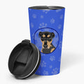 Rottweiler Black and Tan #2  Stainless Steel 16 oz  Tumbler Blue Insulated Tumbler with Lid, Cute Travel Cup for Coffee, Cocktails, Gift Men, Dad, Women, Mother