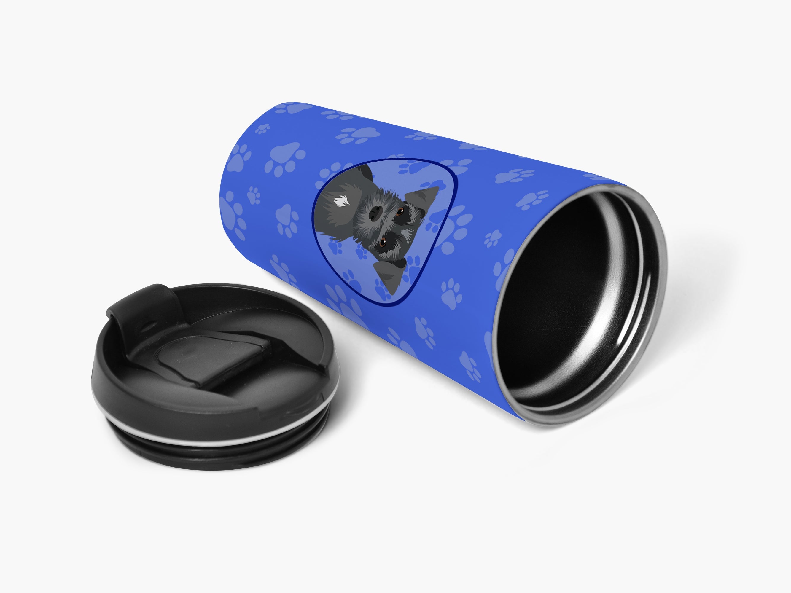 Schnauzer Black #1  Stainless Steel 16 oz  Tumbler Blue Insulated Tumbler with Lid, Cute Travel Cup for Coffee, Cocktails, Gift Men, Dad, Women, Mother