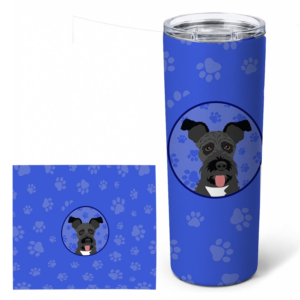 Schnauzer Black #3  Stainless Steel Skinny Tumbler 20 oz Vacuum Double Walled Reusable Insulated Travel Cup