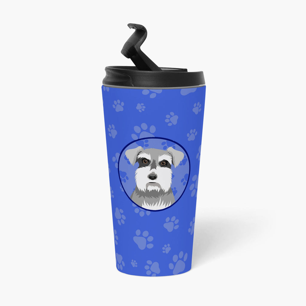 Schnauzer Salt and Pepper #1  Stainless Steel 16 oz  Tumbler Blue Insulated Tumbler with Lid, Cute Travel Cup for Coffee, Cocktails, Gift Men, Dad, Women, Mother