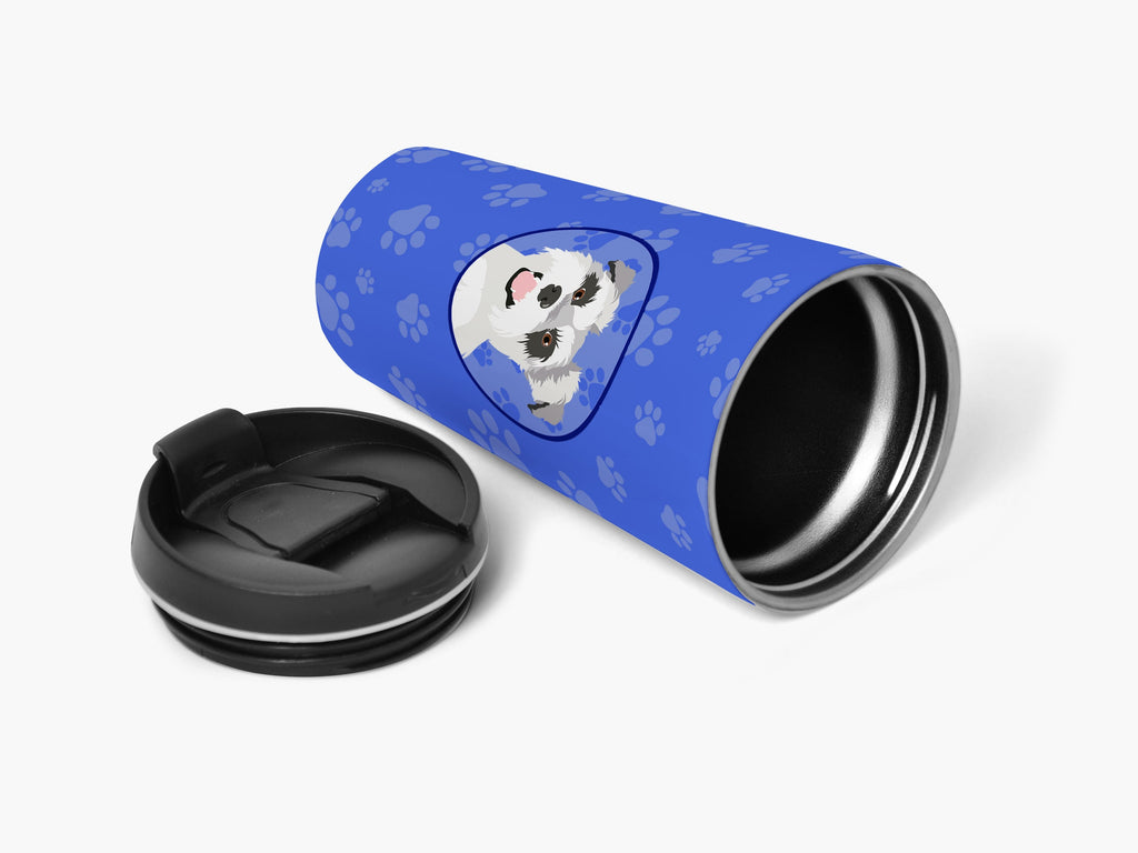 Schnauzer Salt and Pepper #2  Stainless Steel 16 oz  Tumbler Blue Insulated Tumbler with Lid, Cute Travel Cup for Coffee, Cocktails, Gift Men, Dad, Women, Mother