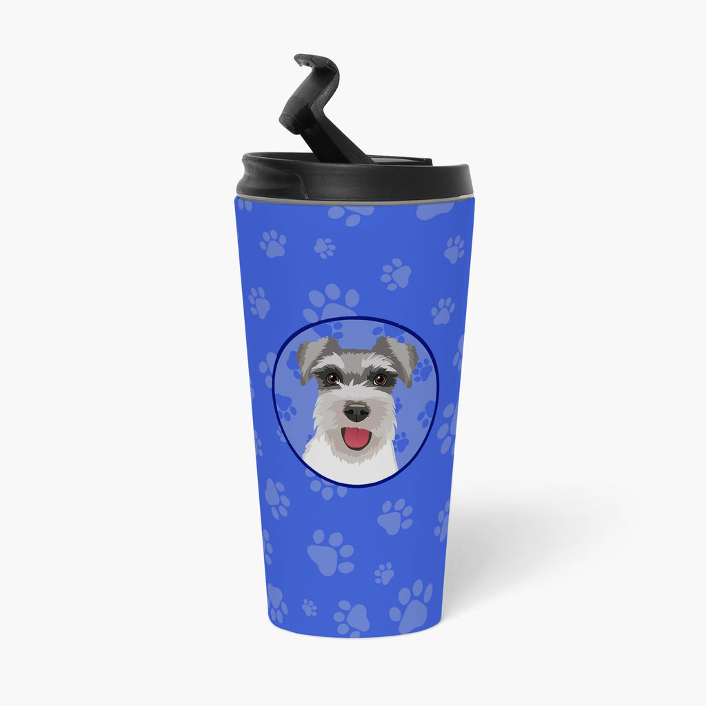 Schnauzer Salt and Pepper #3  Stainless Steel 16 oz  Tumbler Blue Insulated Tumbler with Lid, Cute Travel Cup for Coffee, Cocktails, Gift Men, Dad, Women, Mother