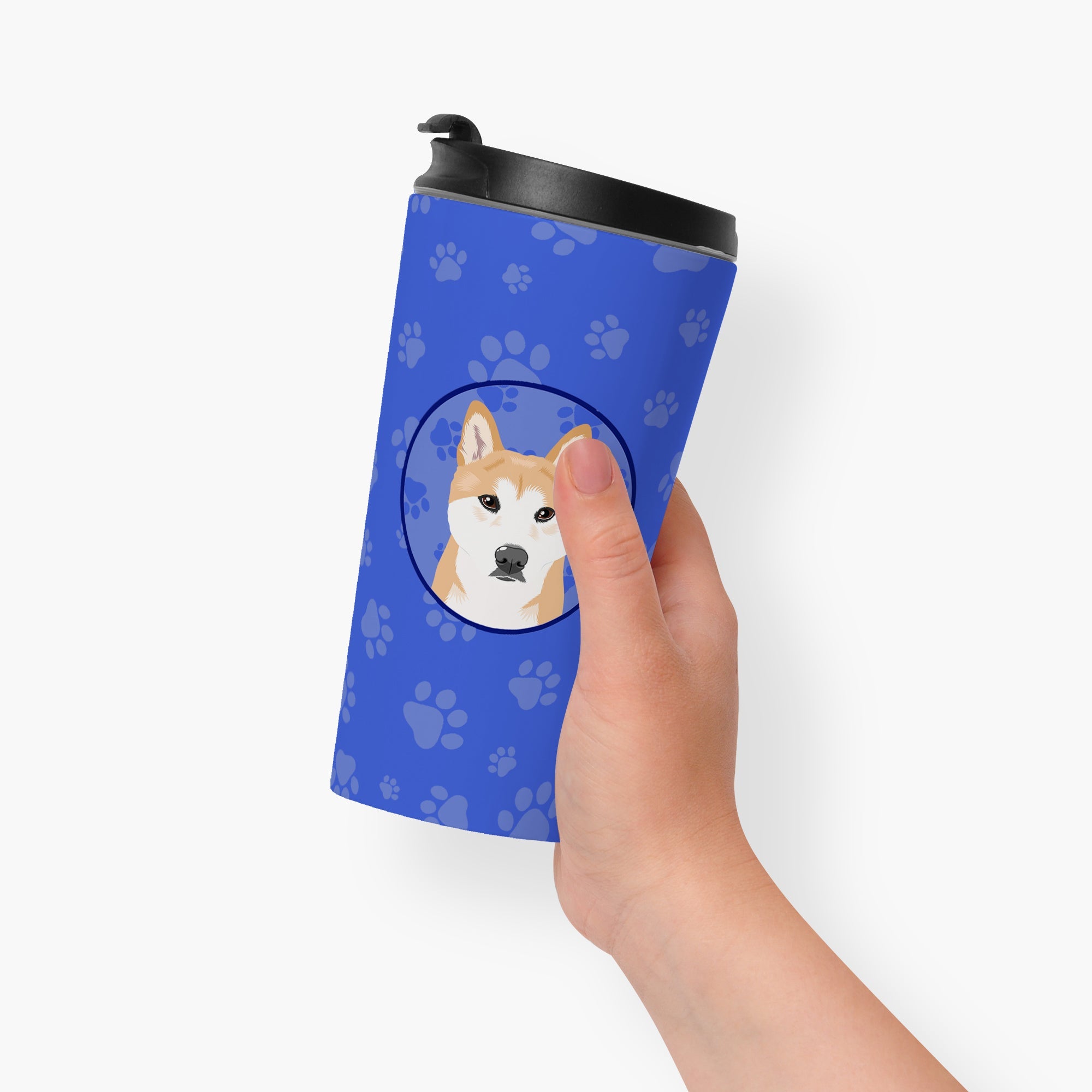 Shiba Inu Red #1  Stainless Steel 16 oz  Tumbler Blue Insulated Tumbler with Lid, Cute Travel Cup for Coffee, Cocktails, Gift Men, Dad, Women, Mother