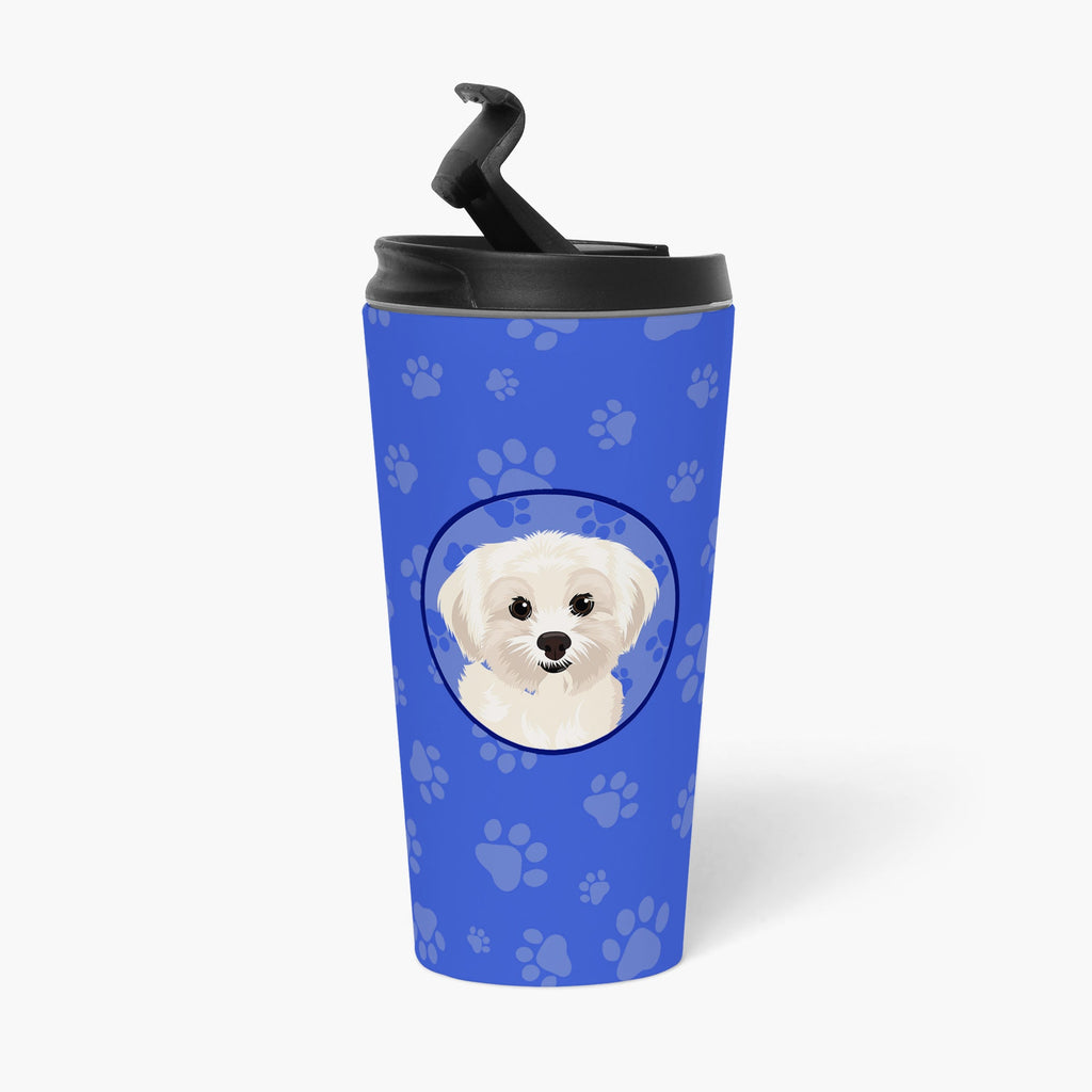 Shih-Tzu Gold #4  Stainless Steel 16 oz  Tumbler Blue Insulated Tumbler with Lid, Cute Travel Cup for Coffee, Cocktails, Gift Men, Dad, Women, Mother
