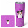 Australian Shepherd Black Tricolor #2 Stainless Steel Skinny Tumbler 20 oz Vacuum Double Walled Reusable Insulated Travel Cup