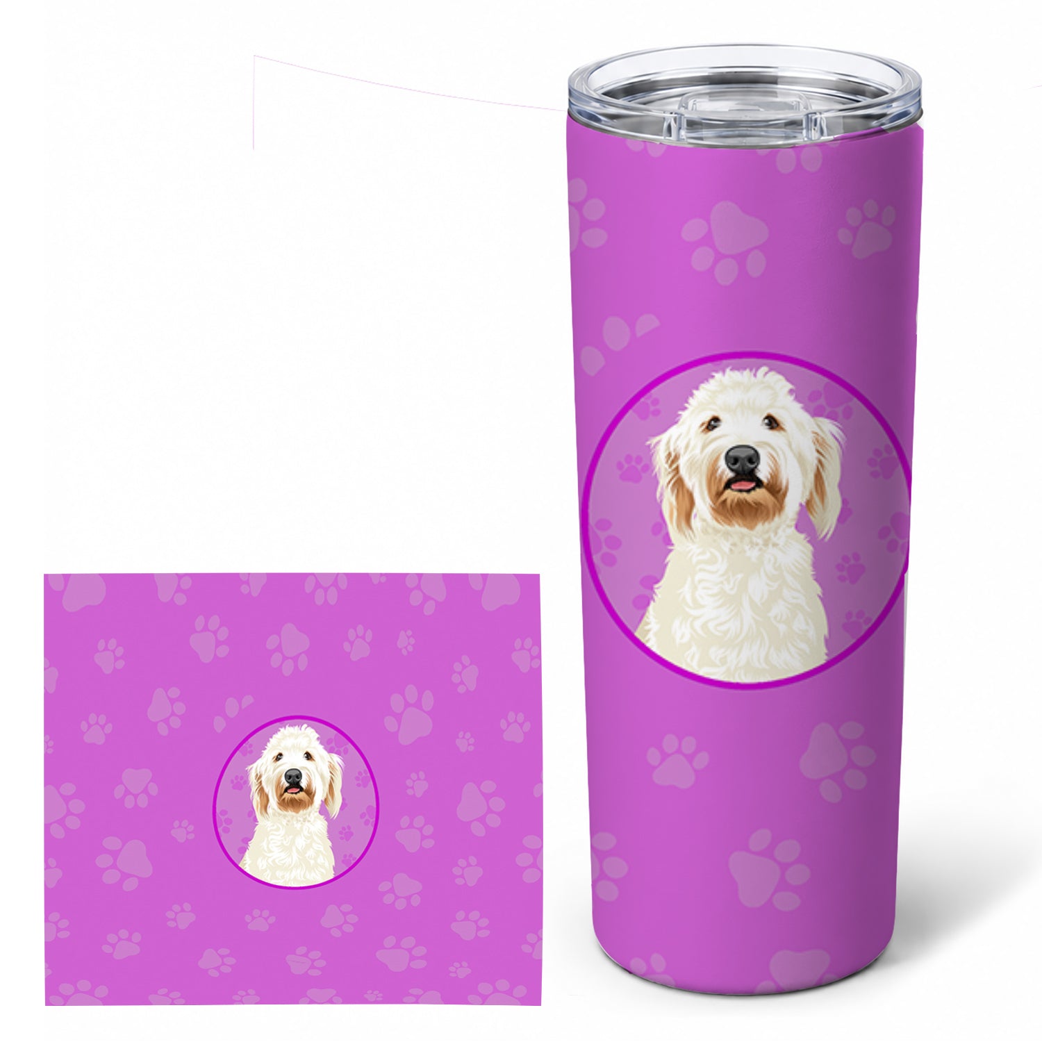 Doodle Cream #6 Stainless Steel Skinny Tumbler 20 oz Vacuum Double Walled Reusable Insulated Travel Cup