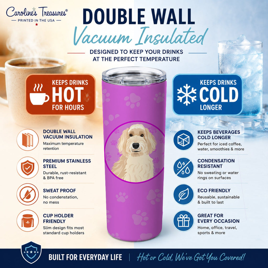 Doodle Fawn #2 Stainless Steel Skinny Tumbler 20 oz Vacuum Double Walled Reusable Insulated Travel Cup
