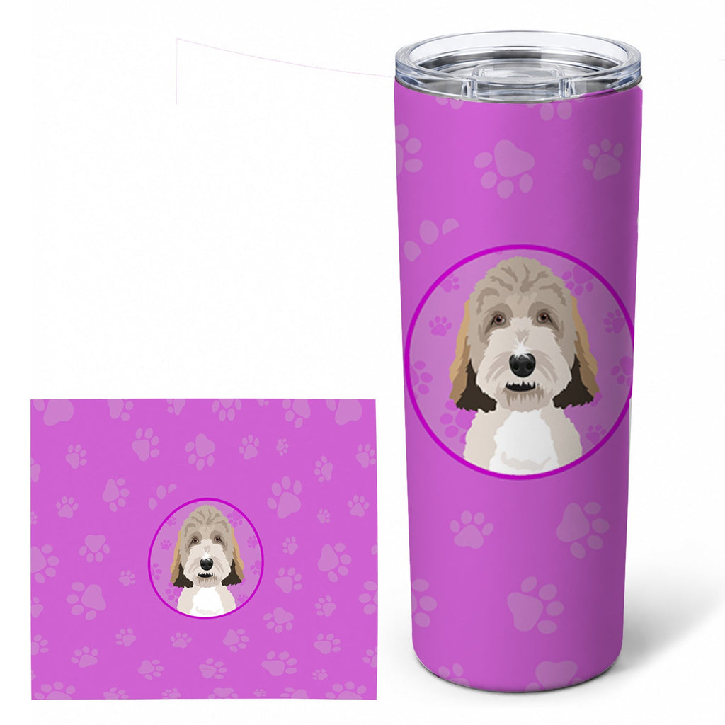 Doodle Tricolor #1 Stainless Steel Skinny Tumbler 20 oz Vacuum Double Walled Reusable Insulated Travel Cup