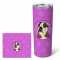 English Bulldog Chocolate Tan Stainless Steel Skinny Tumbler 20 oz Vacuum Double Walled Reusable Insulated Travel Cup
