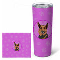German Shepherd Red Sable Stainless Steel Skinny Tumbler 20 oz Vacuum Double Walled Reusable Insulated Travel Cup