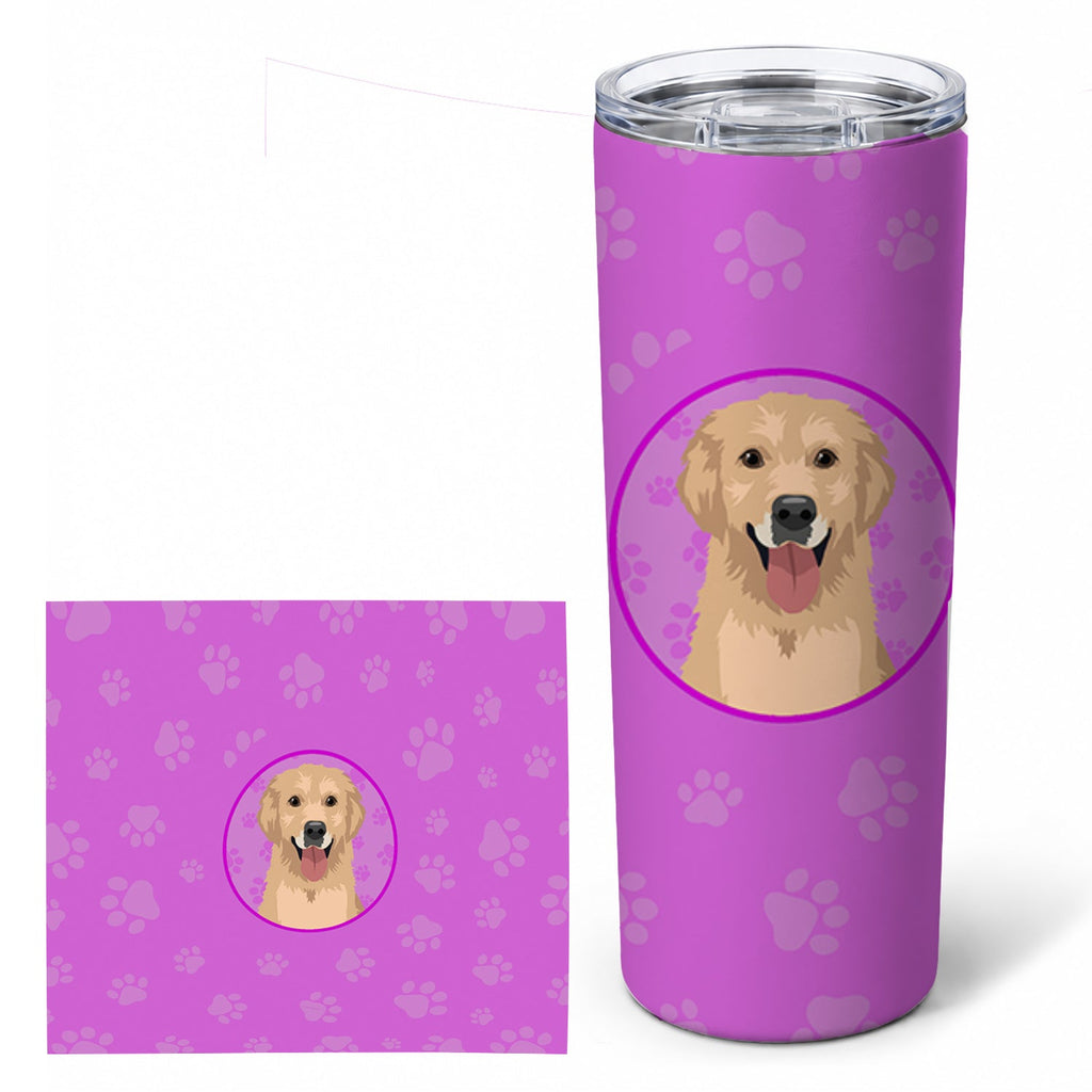 Golden Retriever Fawn #3 Stainless Steel Skinny Tumbler 20 oz Vacuum Double Walled Reusable Insulated Travel Cup
