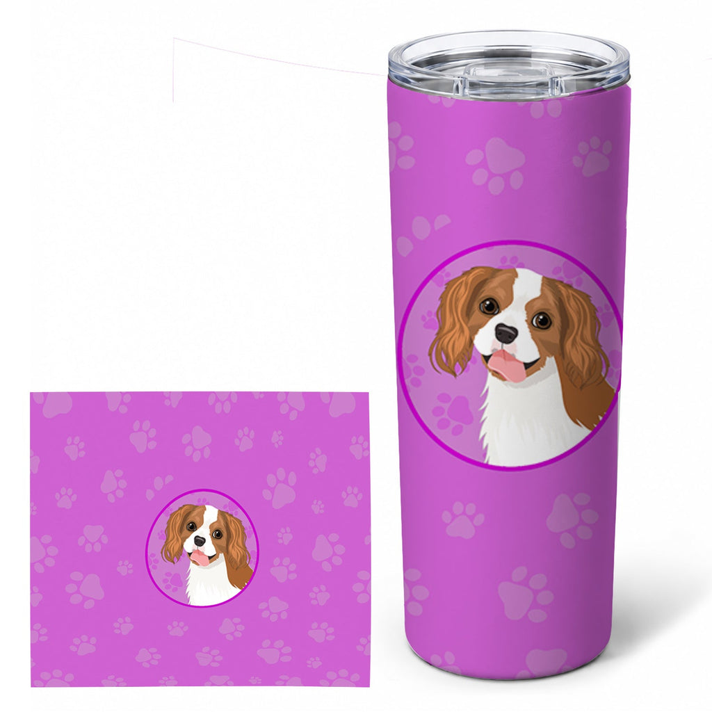 Cavalier King Charles Spaniel Blenheim #2 Stainless Steel Skinny Tumbler 20 oz Vacuum Double Walled Reusable Insulated Travel Cup