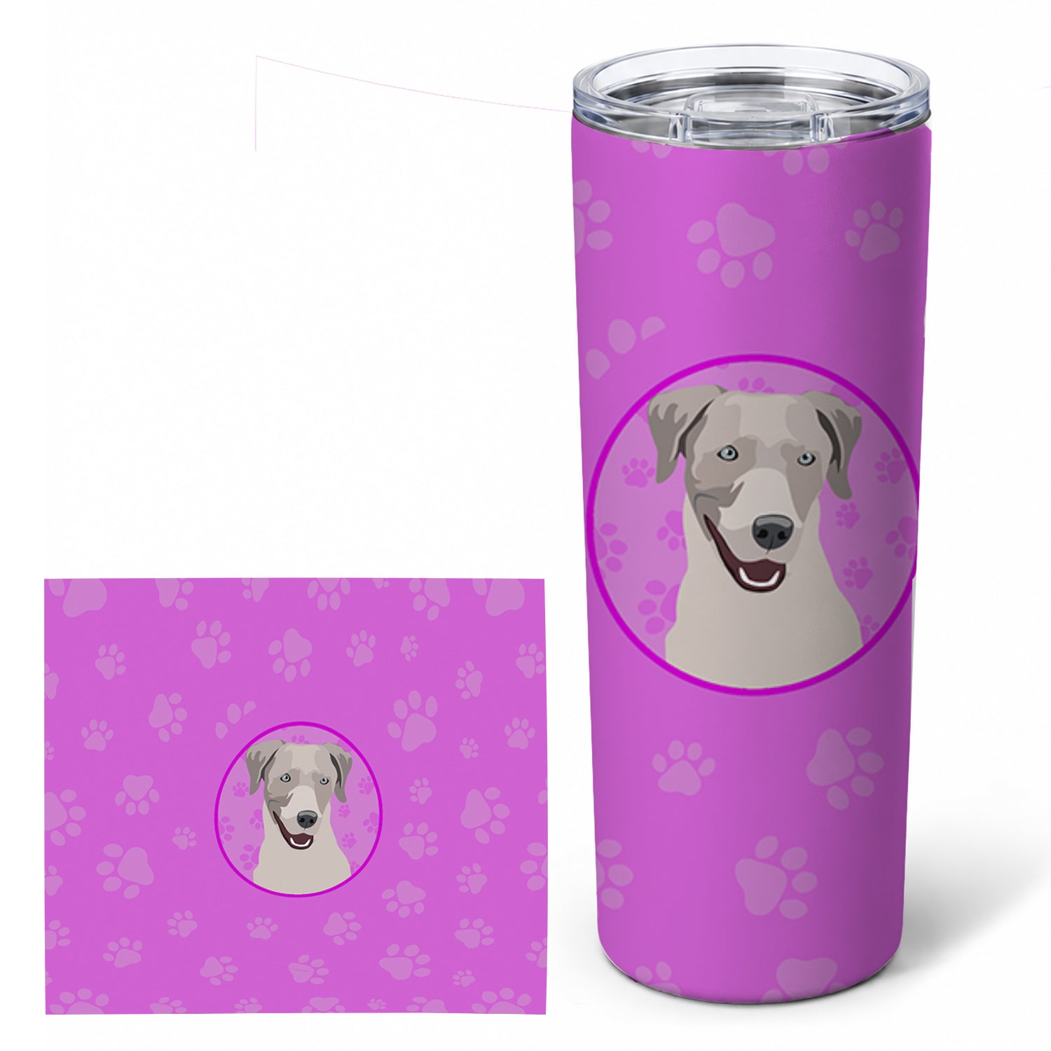 Labrador Retriever Gray Stainless Steel Skinny Tumbler 20 oz Vacuum Double Walled Reusable Insulated Travel Cup