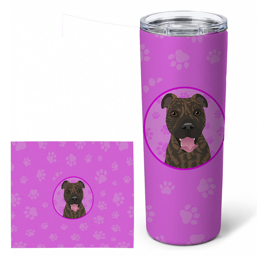 Pit Bull Brindle #1 Stainless Steel Skinny Tumbler 20 oz Vacuum Double Walled Reusable Insulated Travel Cup