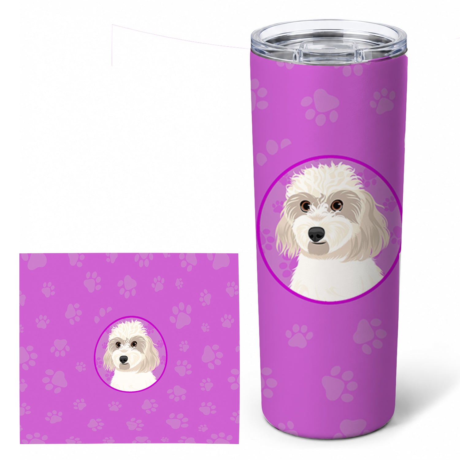 Shih-Tzu Gold #7 Stainless Steel Skinny Tumbler 20 oz Vacuum Double Walled Reusable Insulated Travel Cup