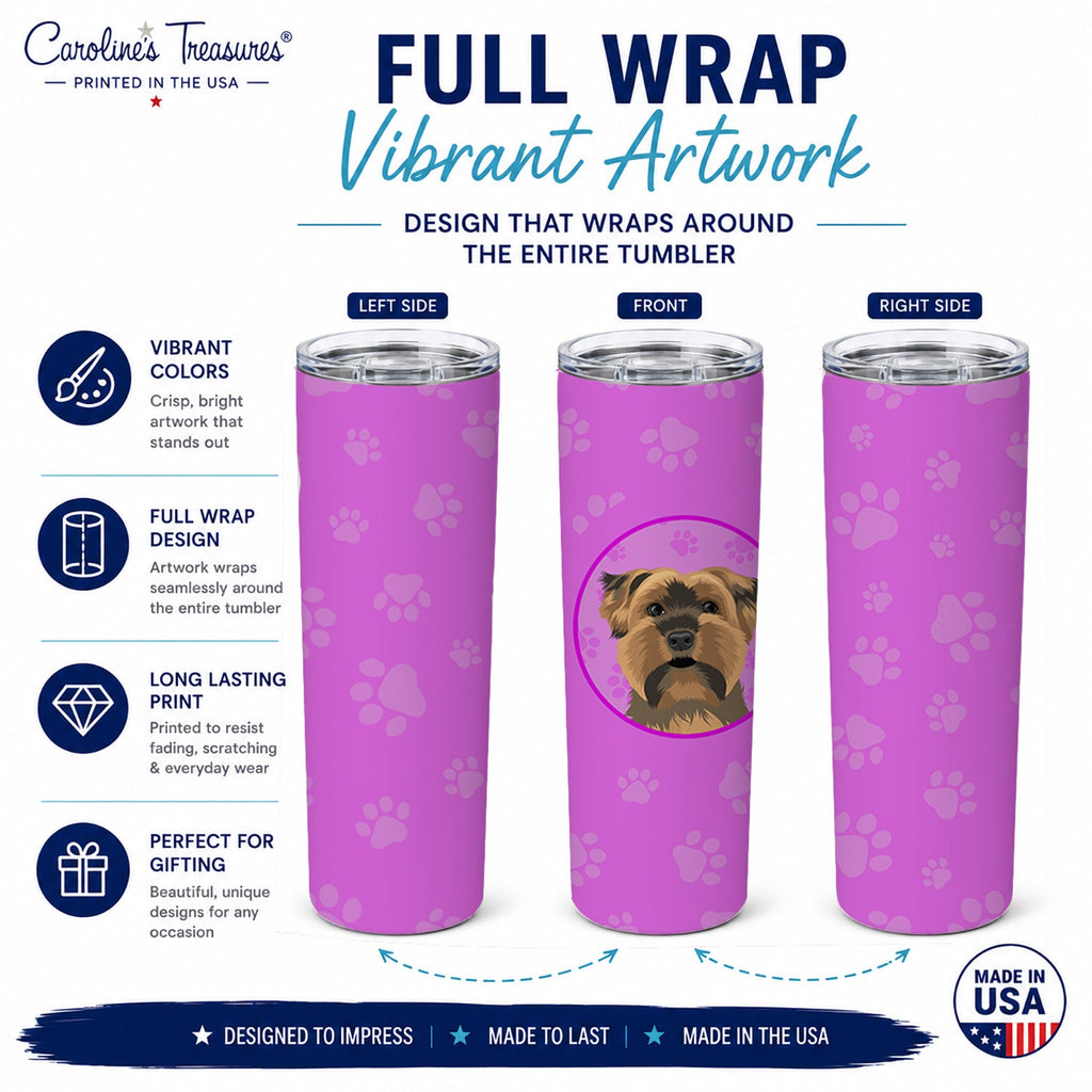 Yorkie Chocolate #1 Stainless Steel Skinny Tumbler 20 oz Vacuum Double Walled Reusable Insulated Travel Cup