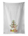 Golden Retriever Fawn #1 Christmas Kitchen Towel Set of 2 White Dish Towels Decorative Bathroom Hand towel for Hand, Face, Hair, Yoga, Tea, Dishcloth, 19 X 28", White