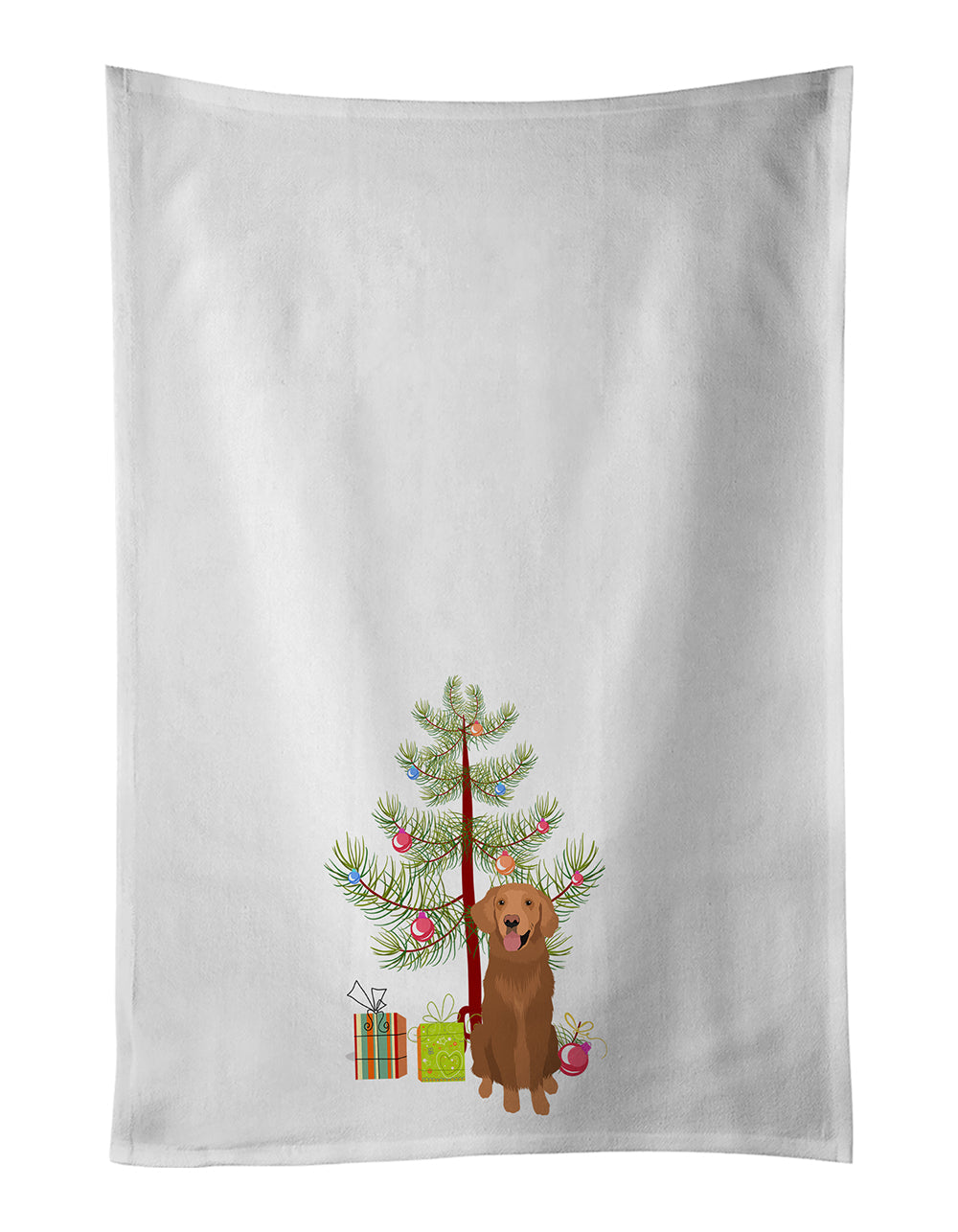 Golden Retriever Red #1 Christmas Kitchen Towel Set of 2 White Dish Towels Decorative Bathroom Hand towel for Hand, Face, Hair, Yoga, Tea, Dishcloth, 19 X 28", White
