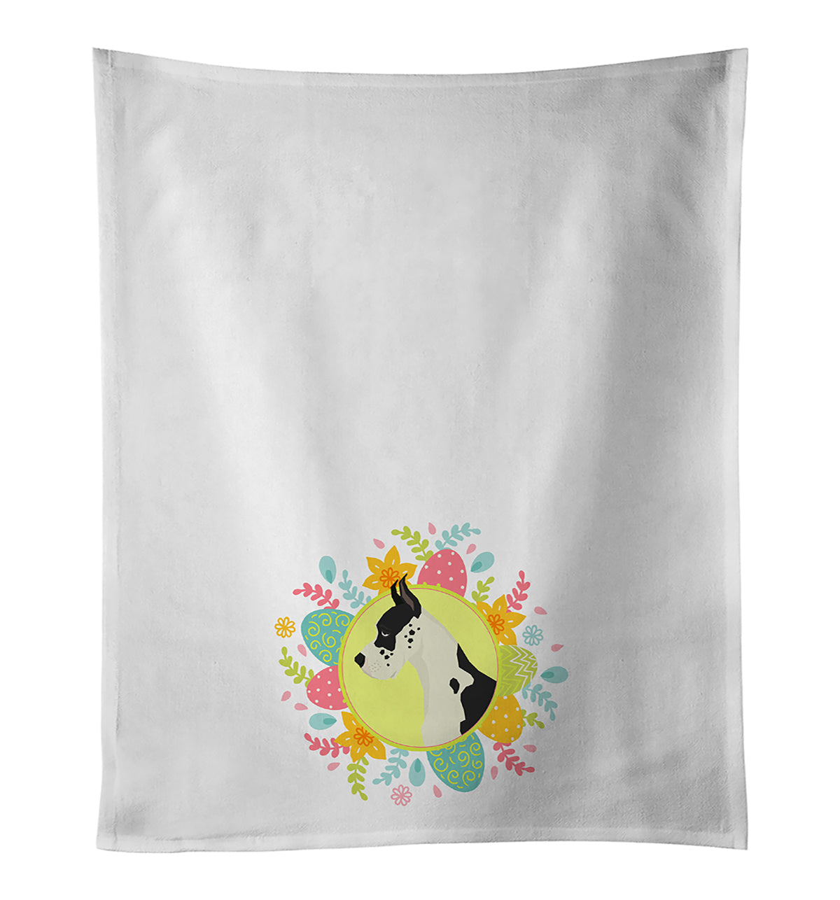 Great Dane Easter Kitchen Towel Set of 2 White Dish Towels Decorative Bathroom Hand towel for Hand, Face, Hair, Yoga, Tea, Dishcloth, 19 X 28", White