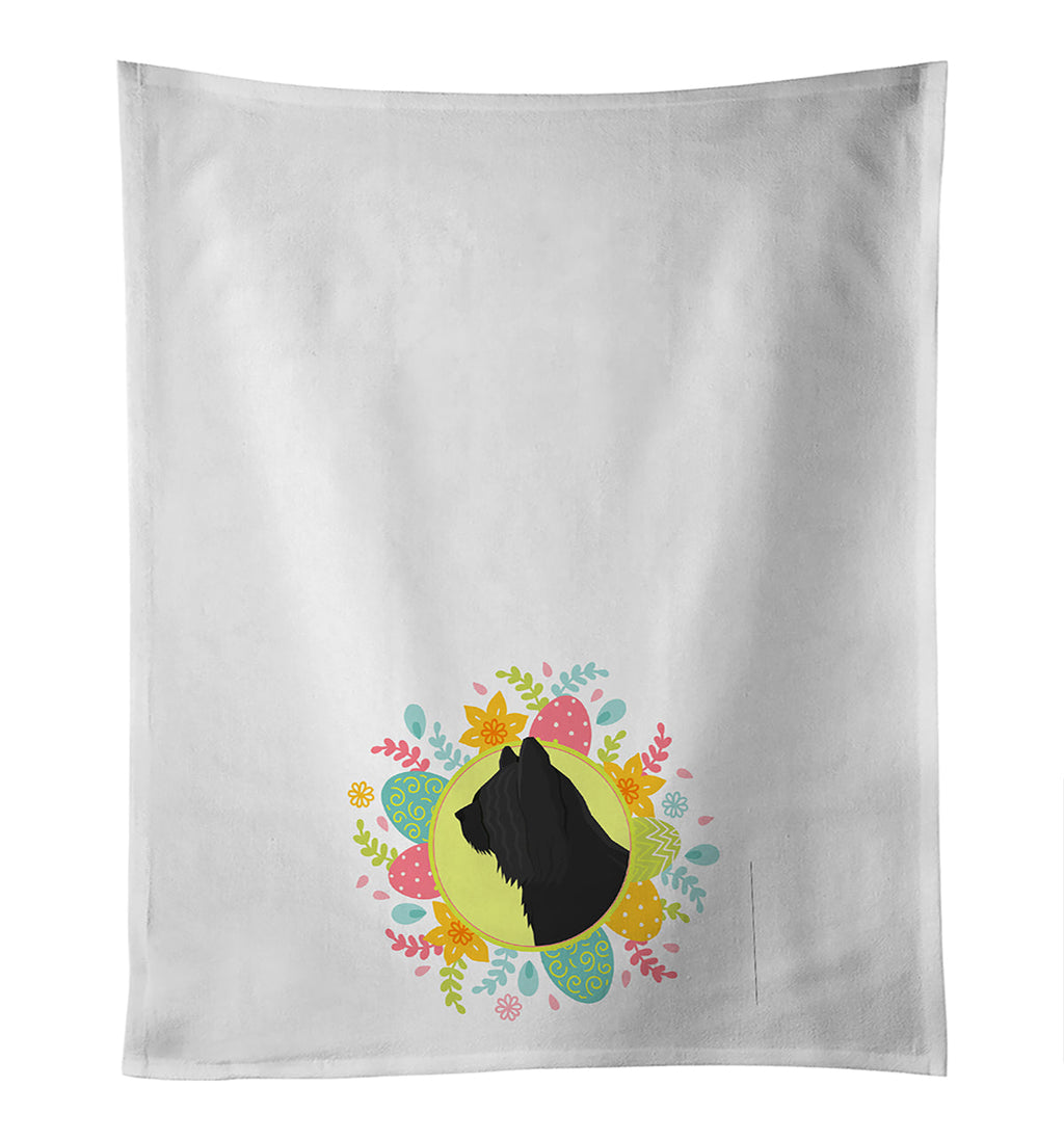 Skye Terrier Easter Kitchen Towel Set of 2 White Dish Towels Decorative Bathroom Hand towel for Hand, Face, Hair, Yoga, Tea, Dishcloth, 19 X 28", White