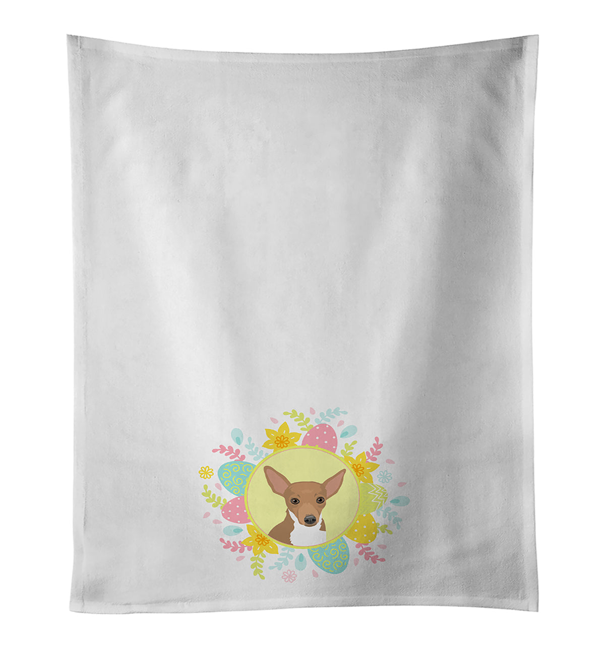 Chihuahua Chocolate and White #1 Easter Kitchen Towel Set of 2 White Dish Towels Decorative Bathroom Hand towel for Hand, Face, Hair, Yoga, Tea, Dishcloth, 19 X 28", White