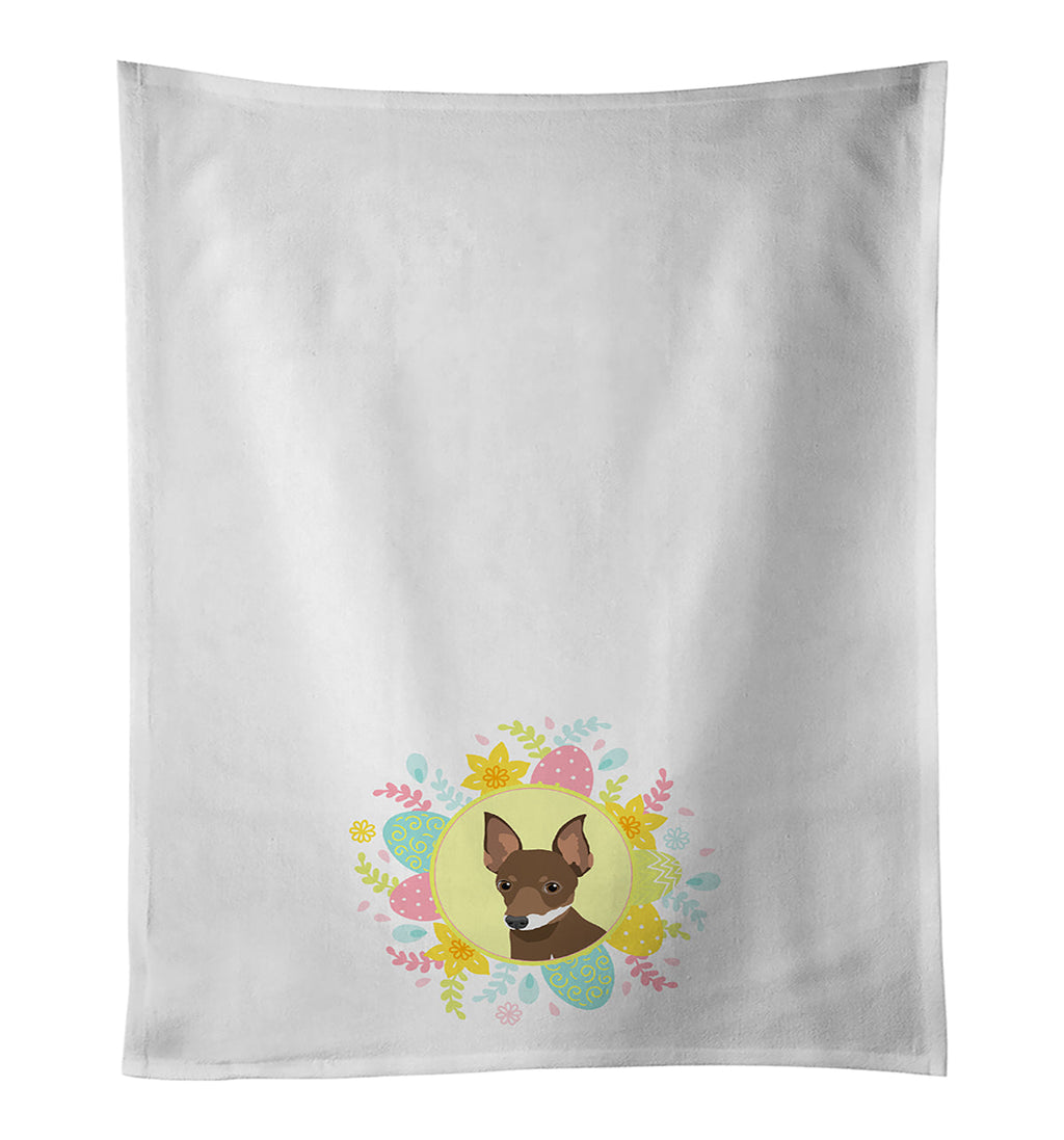 Chihuahua Chocolate and White #2 Easter Kitchen Towel Set of 2 White Dish Towels Decorative Bathroom Hand towel for Hand, Face, Hair, Yoga, Tea, Dishcloth, 19 X 28", White