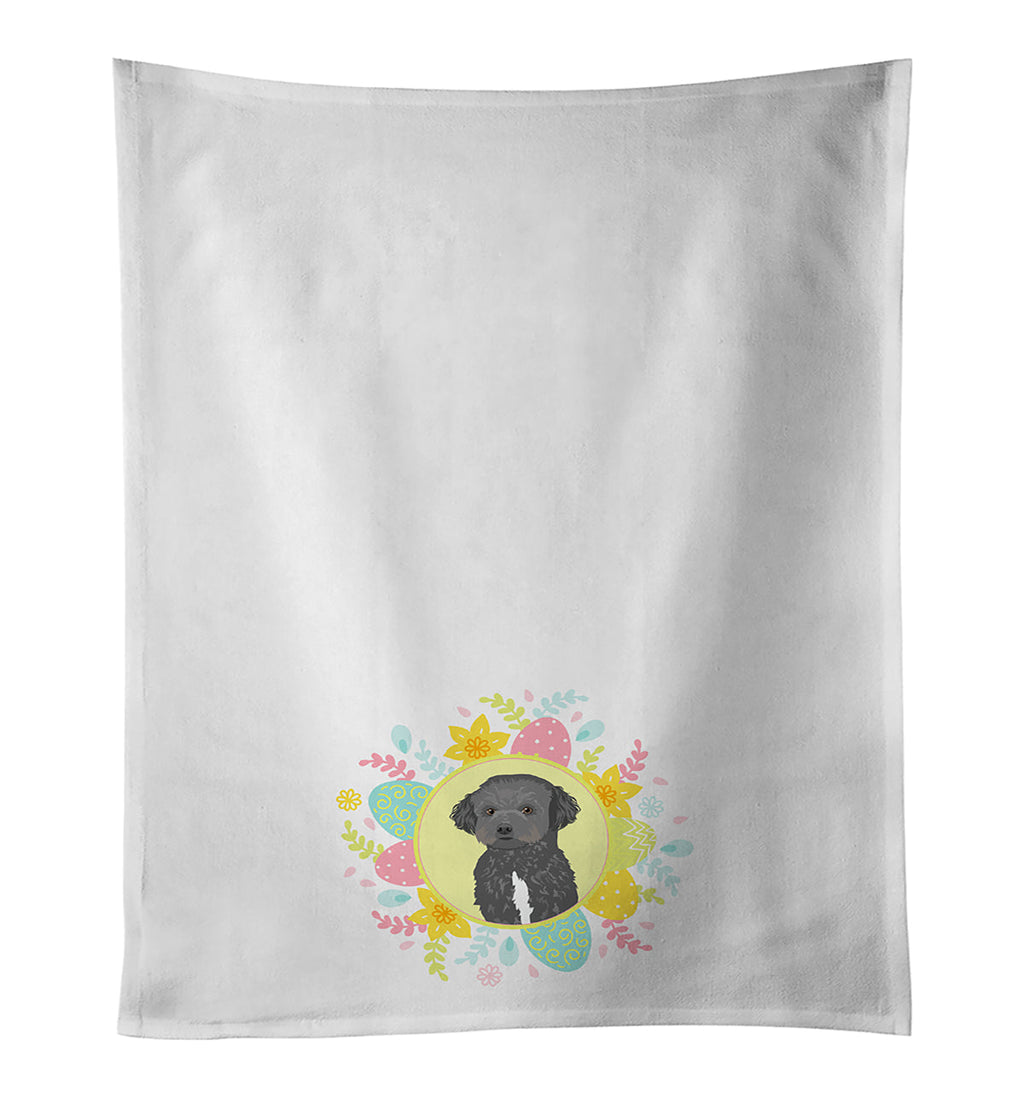 Doodle Black and White #1 Easter Kitchen Towel Set of 2 White Dish Towels Decorative Bathroom Hand towel for Hand, Face, Hair, Yoga, Tea, Dishcloth, 19 X 28", White