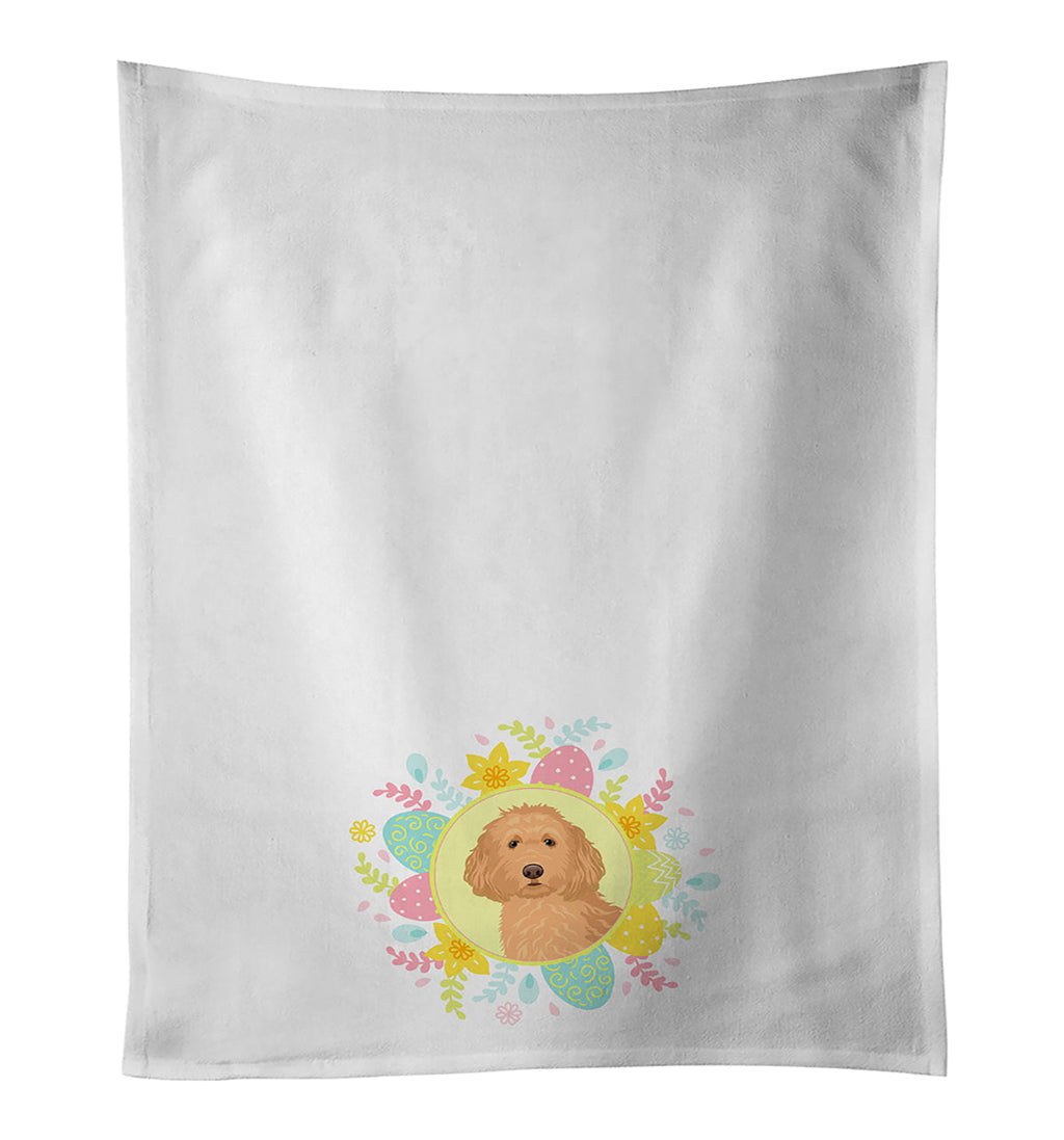 Doodle Red #1 Easter Kitchen Towel Set of 2 White Dish Towels Decorative Bathroom Hand towel for Hand, Face, Hair, Yoga, Tea, Dishcloth, 19 X 28", White