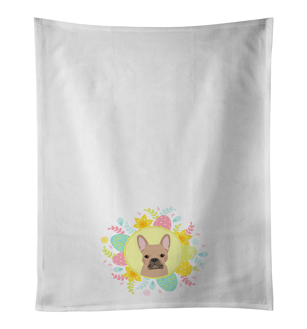 French Bulldog Cream Easter Kitchen Towel Set of 2 White Dish Towels Decorative Bathroom Hand towel for Hand, Face, Hair, Yoga, Tea, Dishcloth, 19 X 28", White