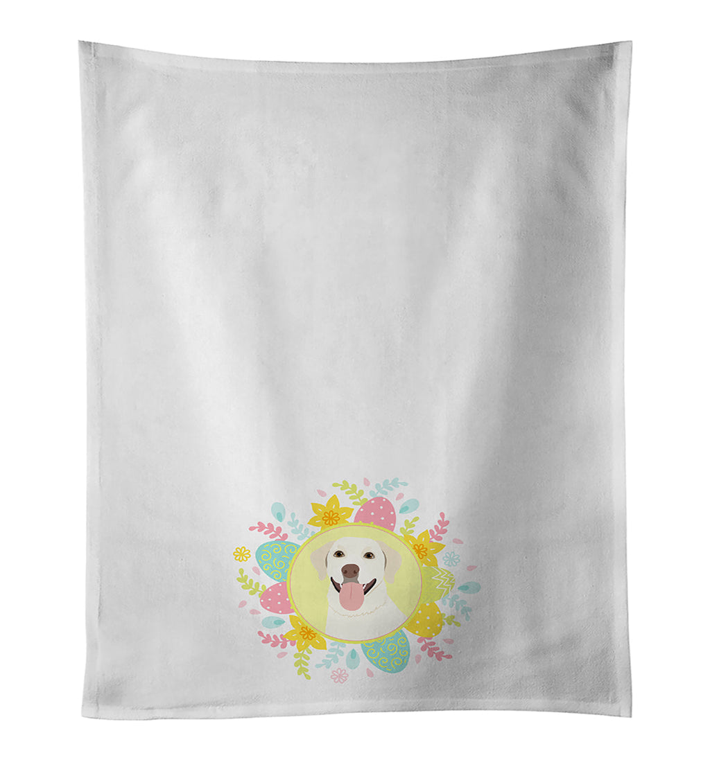 Labrador Retriever Yellow #1 Easter Kitchen Towel Set of 2 White Dish Towels Decorative Bathroom Hand towel for Hand, Face, Hair, Yoga, Tea, Dishcloth, 19 X 28", White